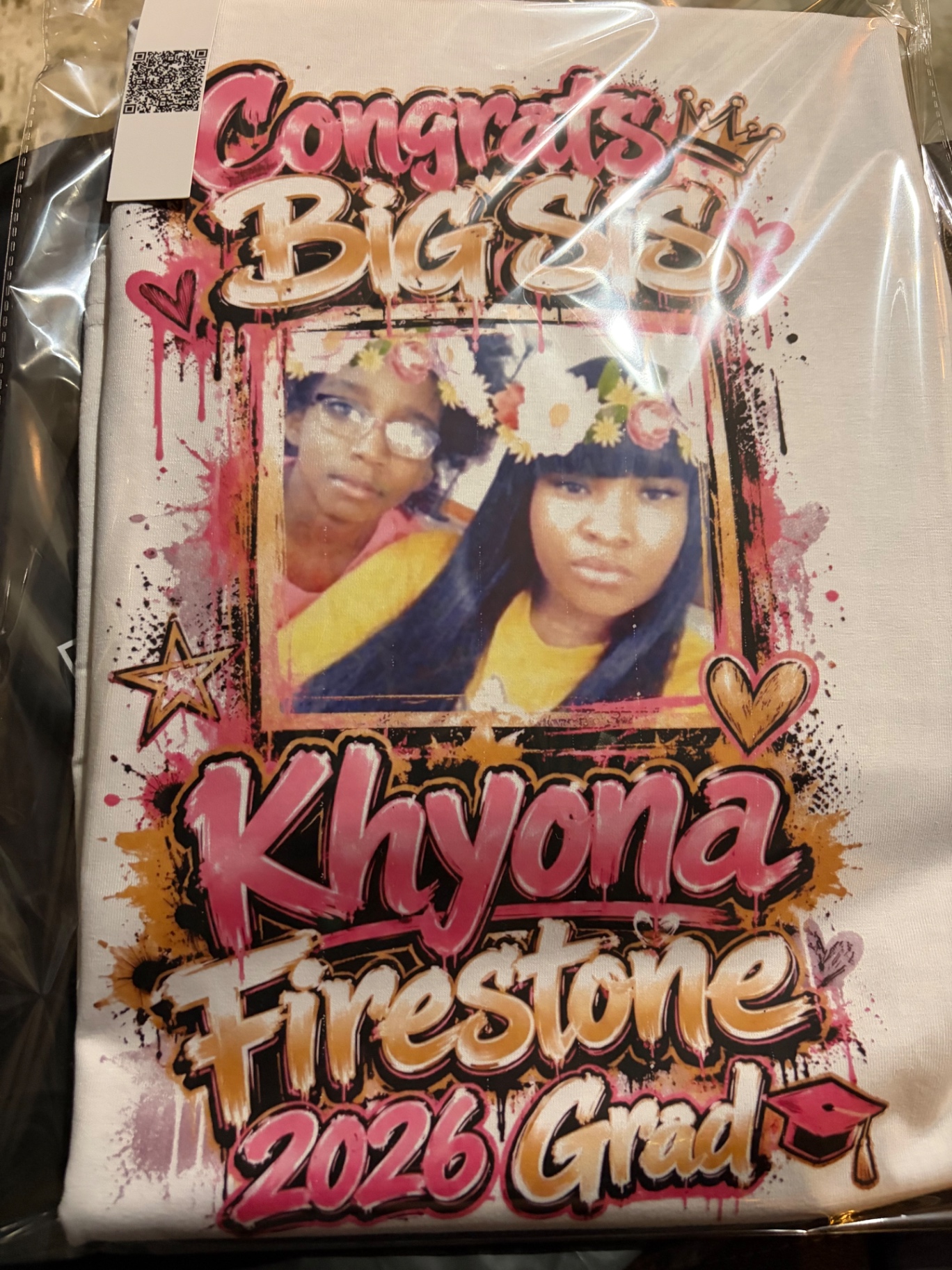 Congrats Khyona — custom DTF tee pressed in-house by Brilliant Displays