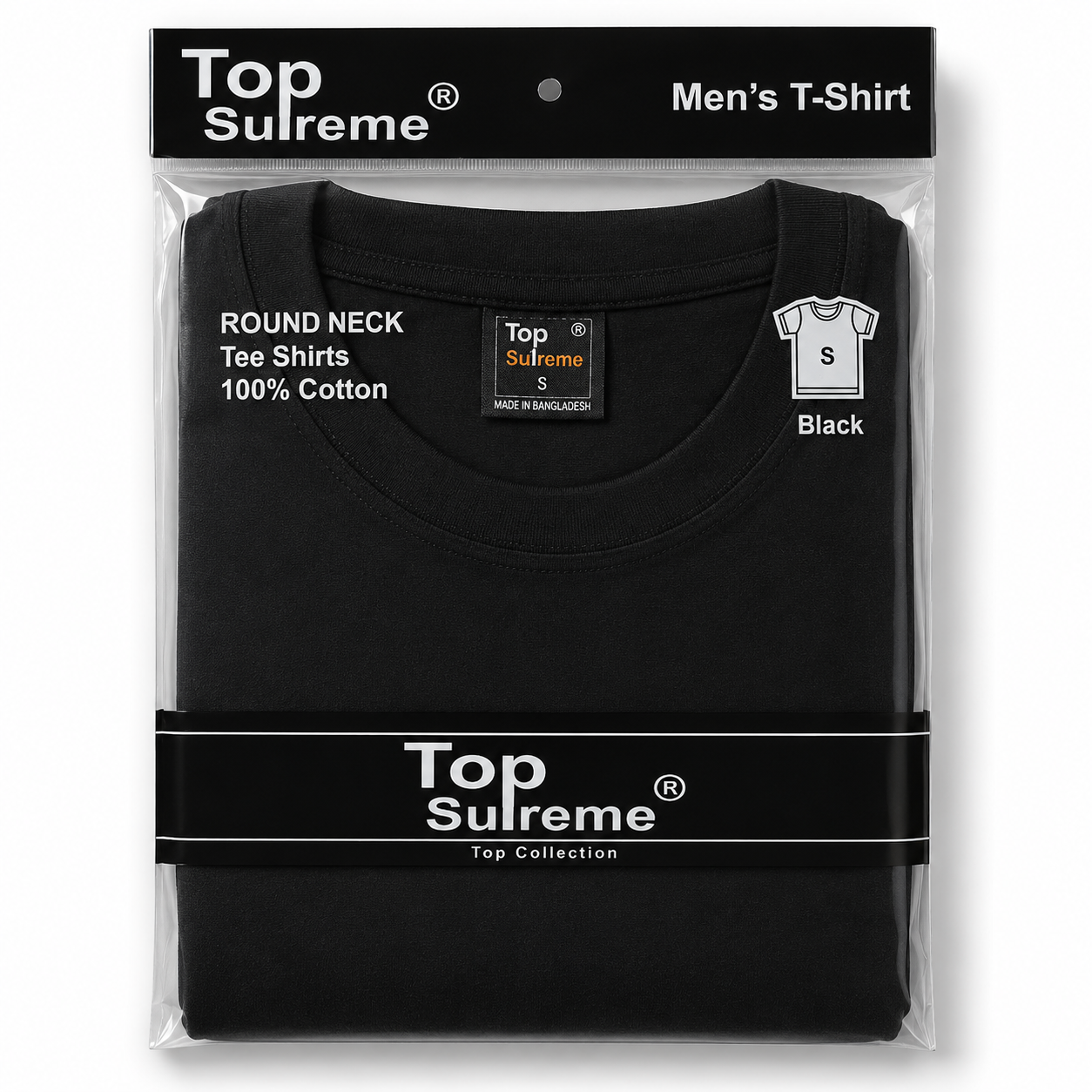 Premium black blank cotton tee