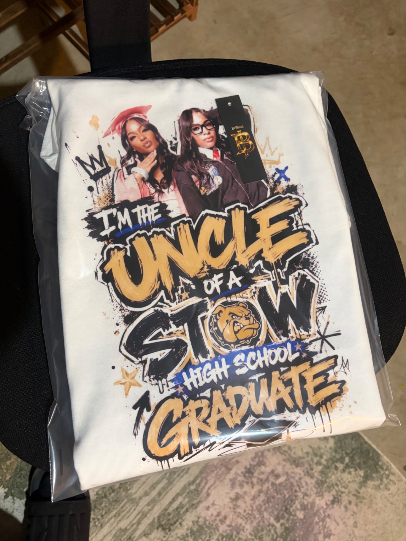 Uncle of a Show Graduate — custom DTF tee pressed in-house by Brilliant Displays
